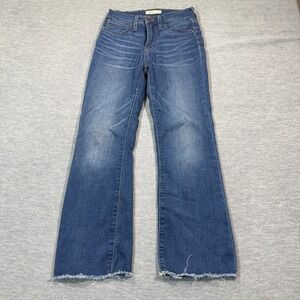 Madewell Jeans Women 25 Blue Cali Demi-Boot Raw Hem Stretch‎ Denim